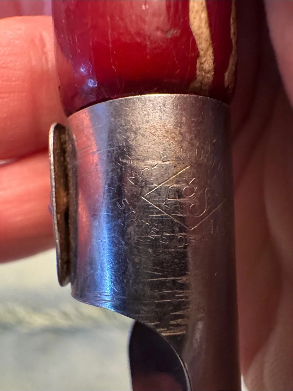 Red Handled Combination Peeler - Classic Vintage Kitchen Tool